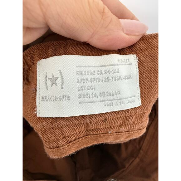 Banana Republic Heritage Pleated Cargo Pants Women 14 Rust Linen Blend Pockets - Picture 10 of 11